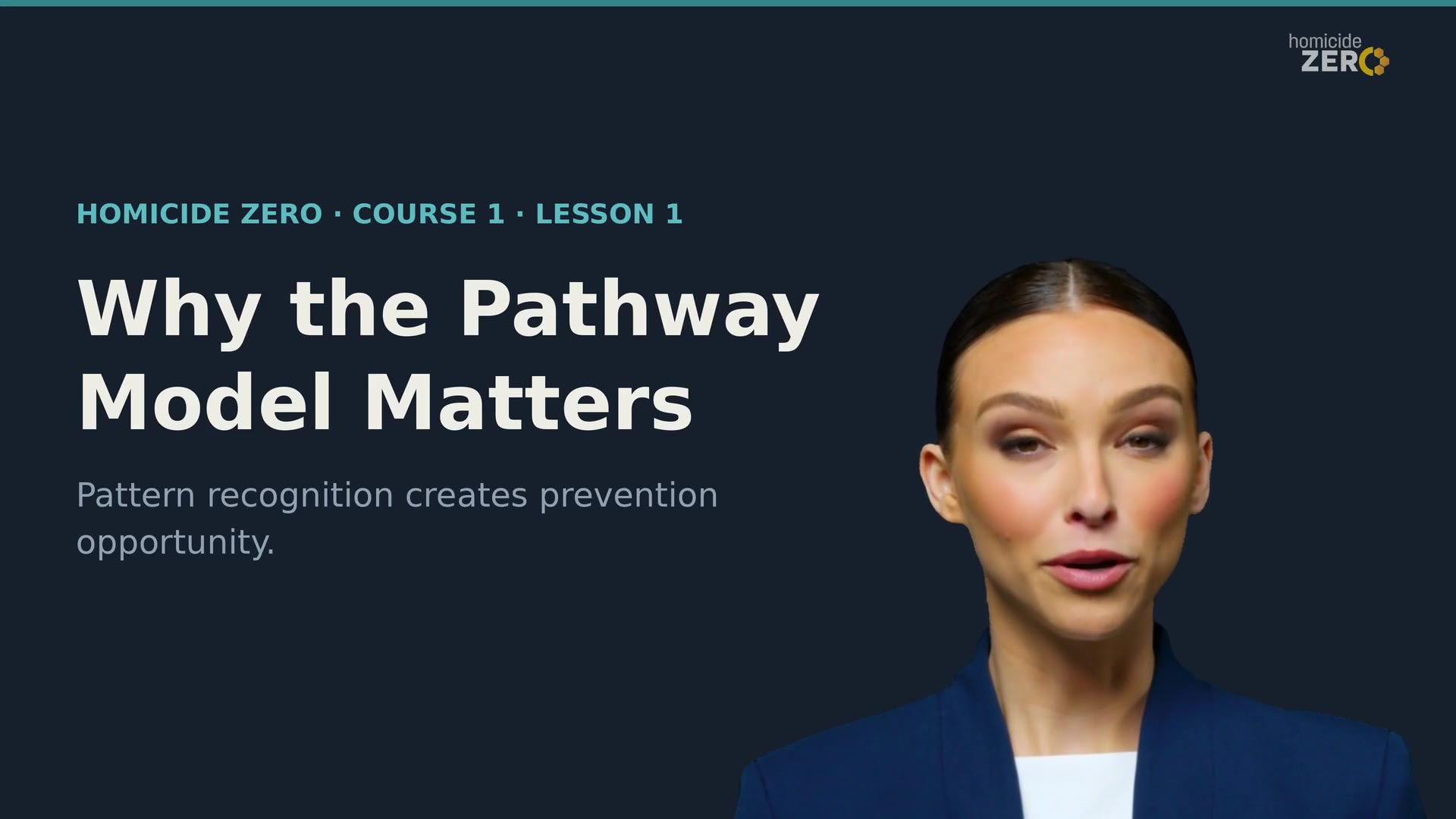 A lesson from the violence prevention program playing in the course player
